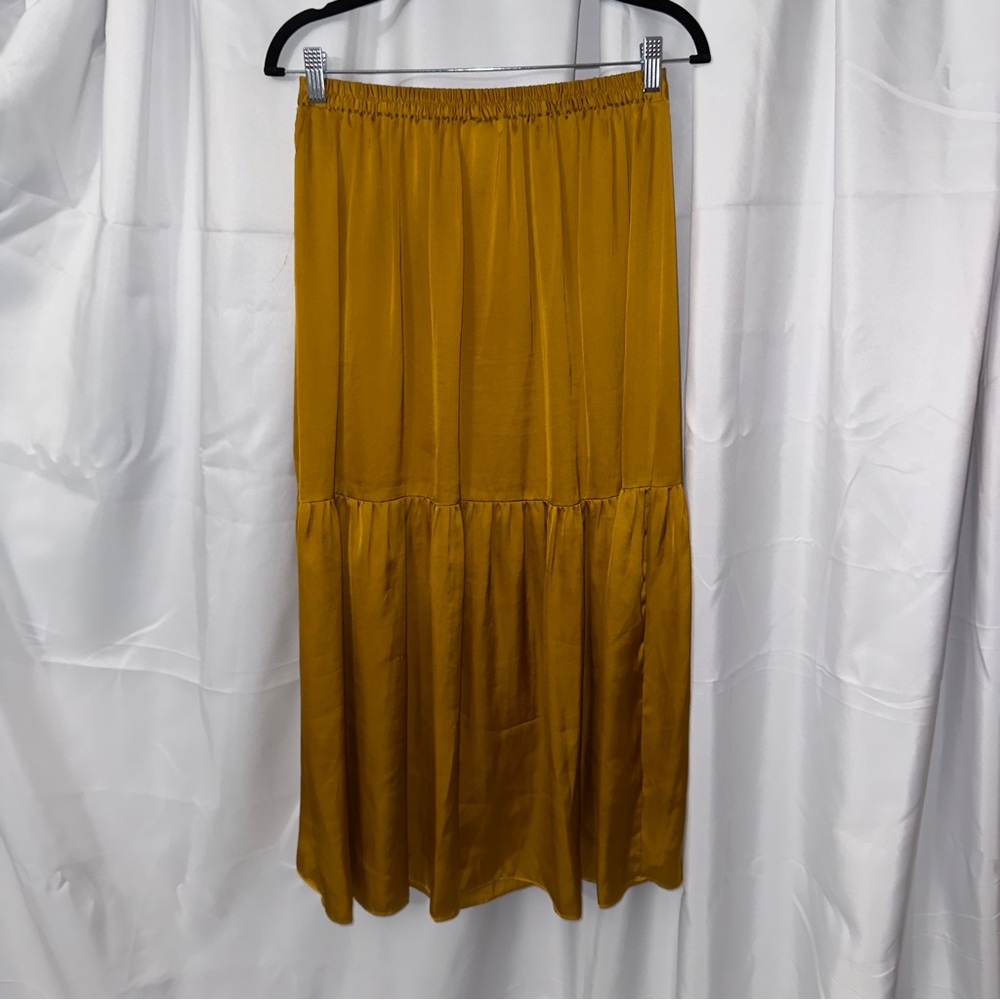 Topshop Mustard A-Line Skirt #198 - Picture 2 of 5